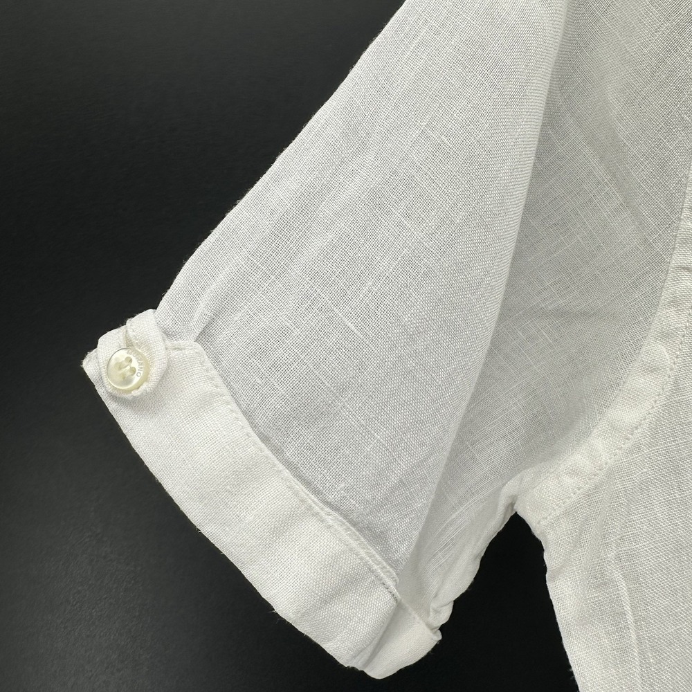 Murano Baird McNutt Women's 100% Linen Shirt M White Coastal Resort HH63 - Picture 9 of 10